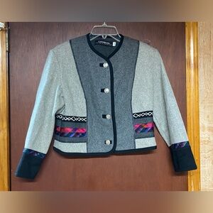 Vintage crop blazer wool blend Boho inspired Canvasbacks Lutton & Horsfield 12